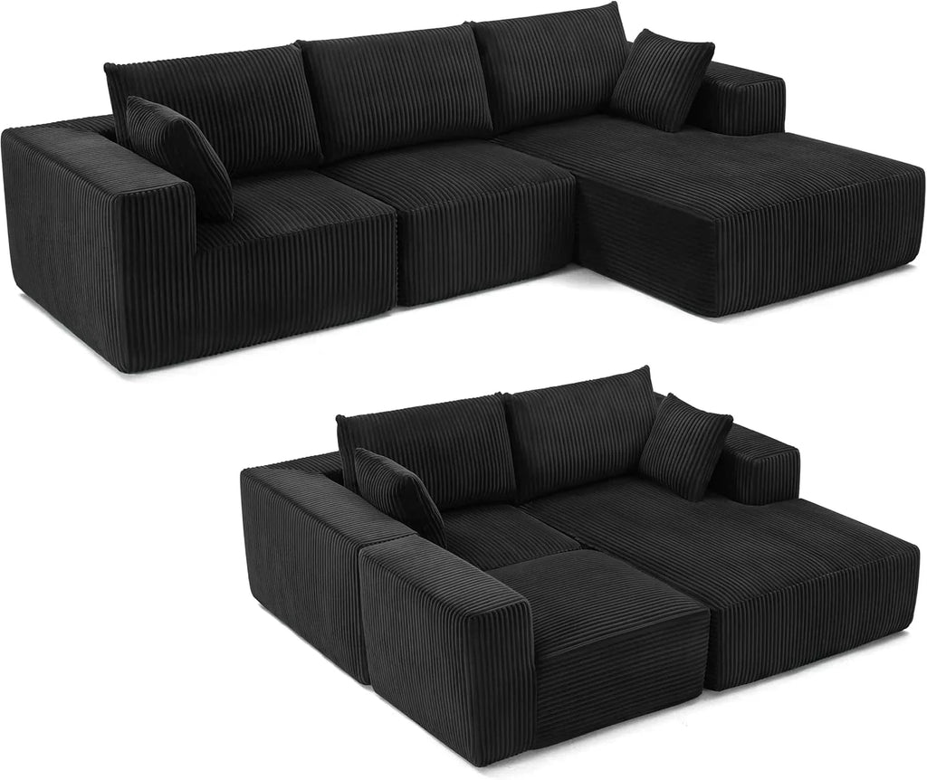 108-inch modular sofa cloud modular sofa with deep seat and reclining chair upholstered sofa wourant