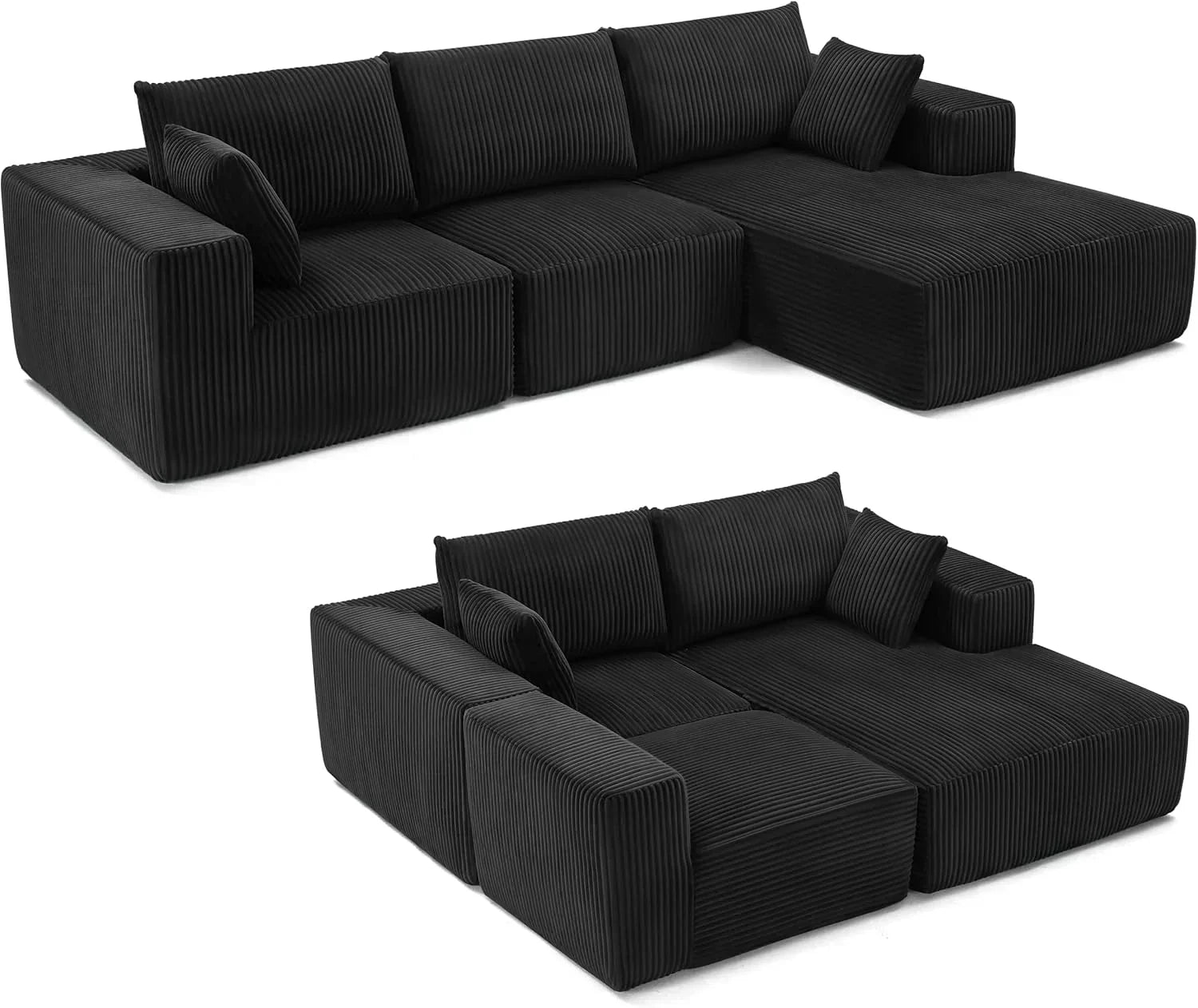 108-inch modular sofa cloud modular sofa with deep seat and reclining chair upholstered sofa wourant