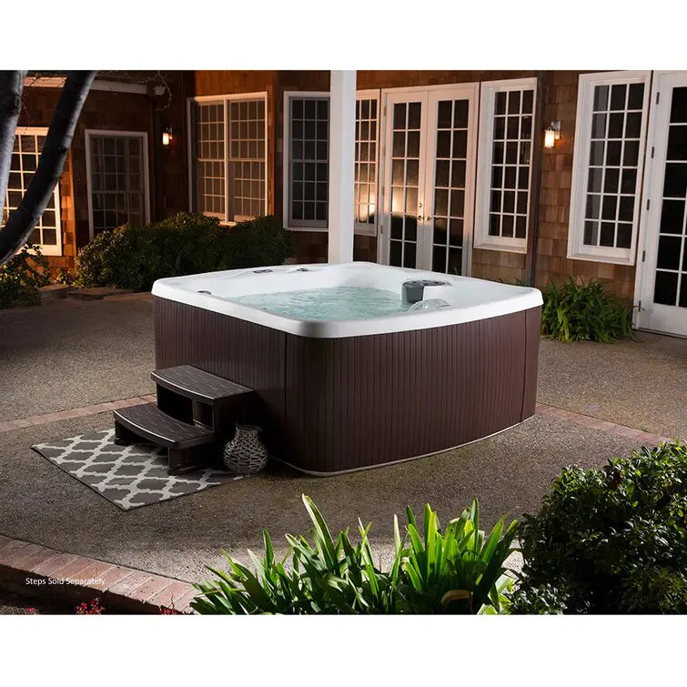 Lifesmart Spas 110 Volt 5 Person 23 Jet Rectangle Plug And Play Hot Tub with Ozonator in Espresso wourant