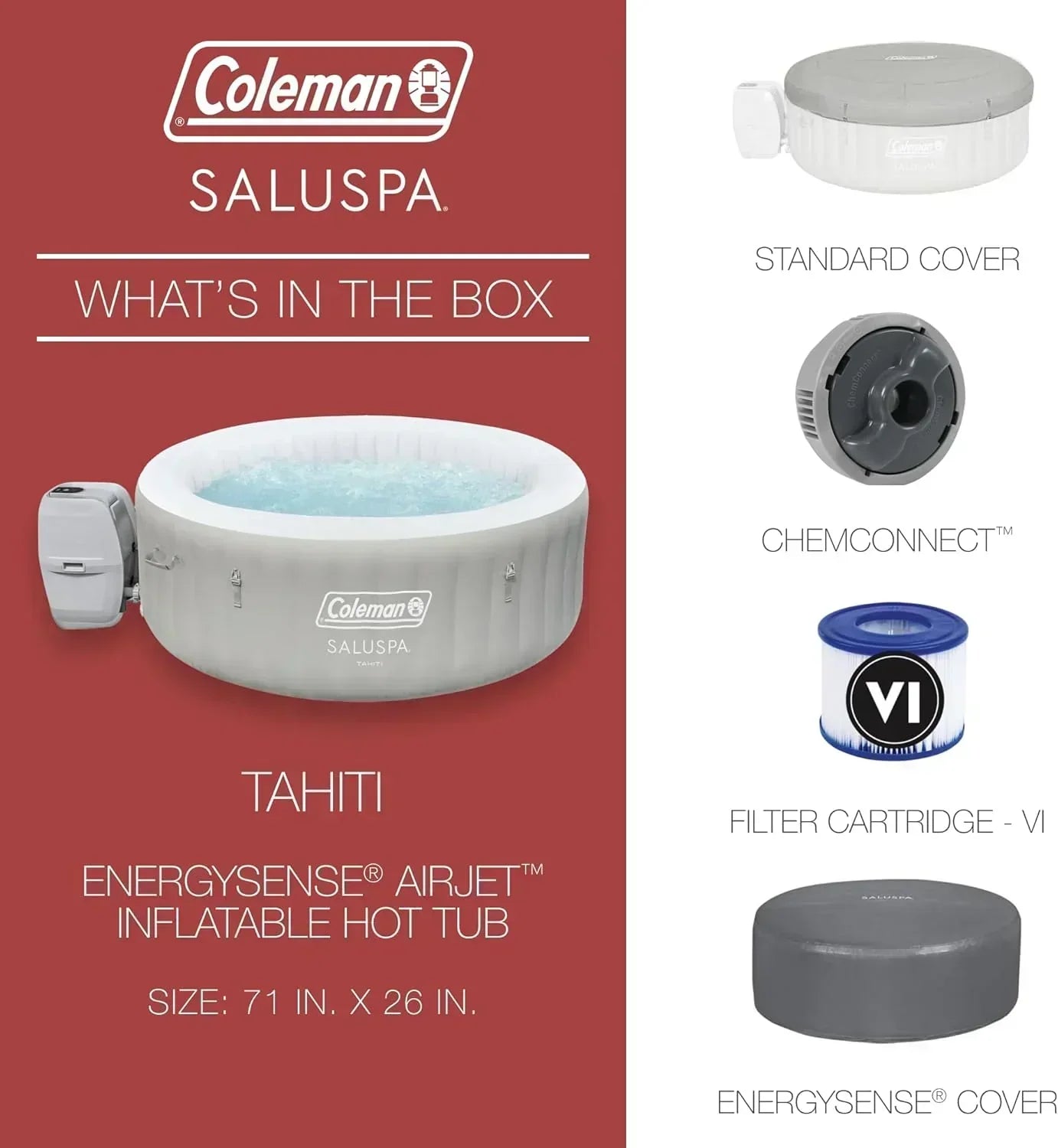 Bestway Palm Springs 4 to 6 Person EnergySense Smart AirJet Plus Inflatable Hot Tub Outdoor Spa wourant