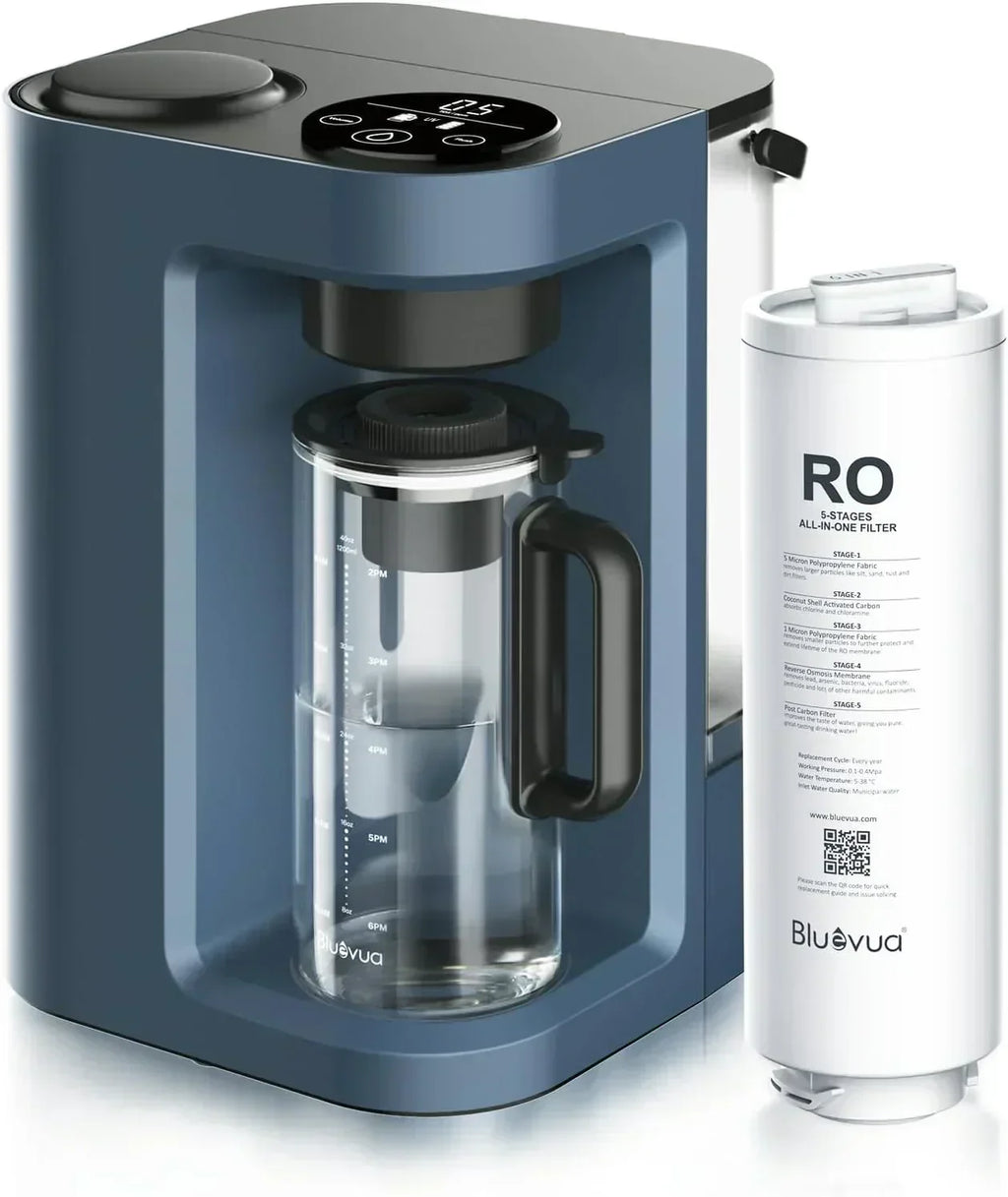 Bluevua RO100ROPOT-Lite(UV) reverse osmosis system countertop water purifier 7-stage purification wourant