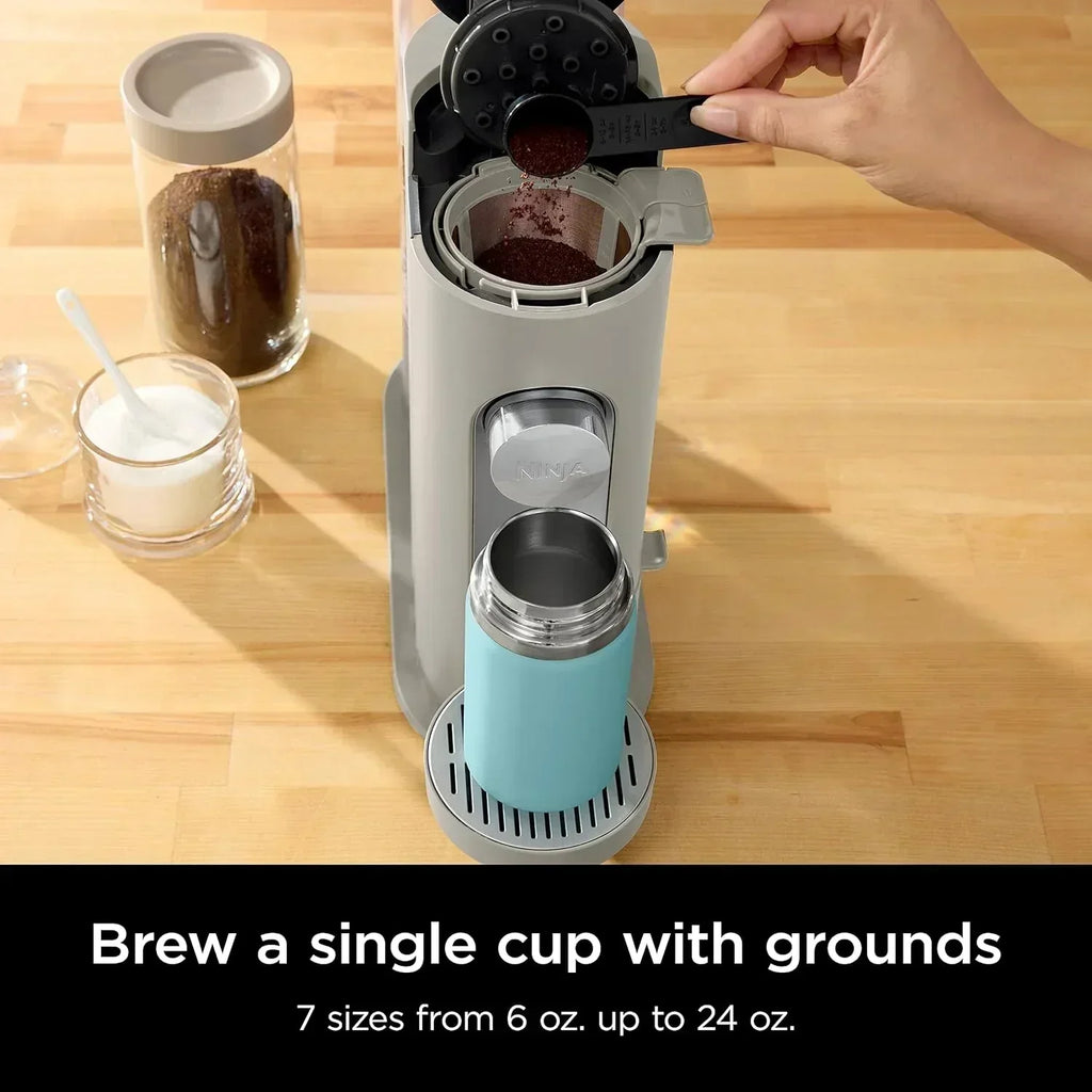 Ninja Pods Grounds Single-Serve Coffee Maker K-Cup Pod Compatible Brews Grounds Compact Design wourant