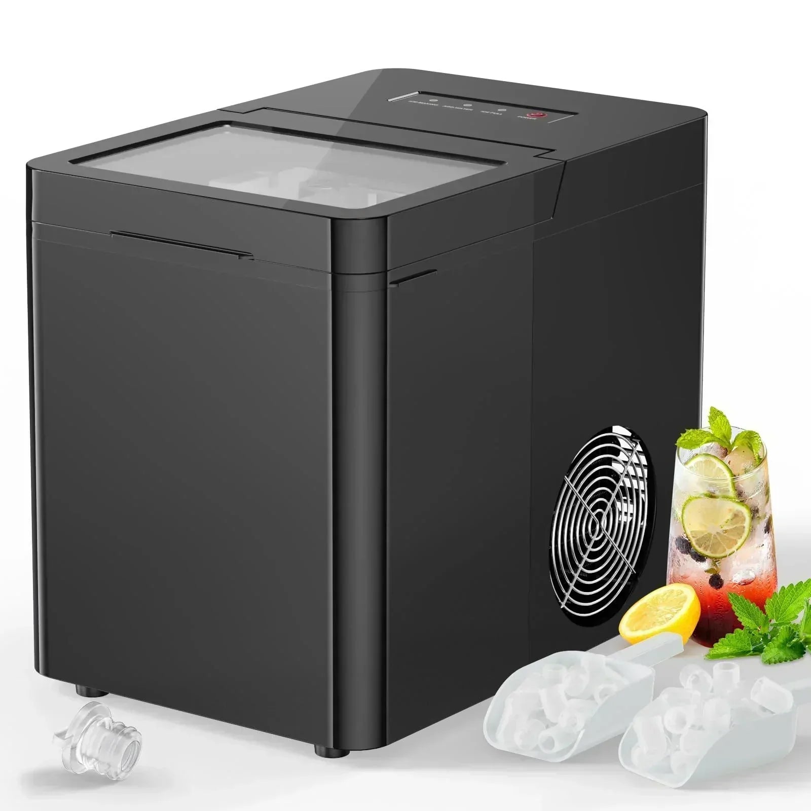 Portable Countertop Ice Maker Self-Cleaning Ice Machine with 2 Ice Scoop and Basket wourant