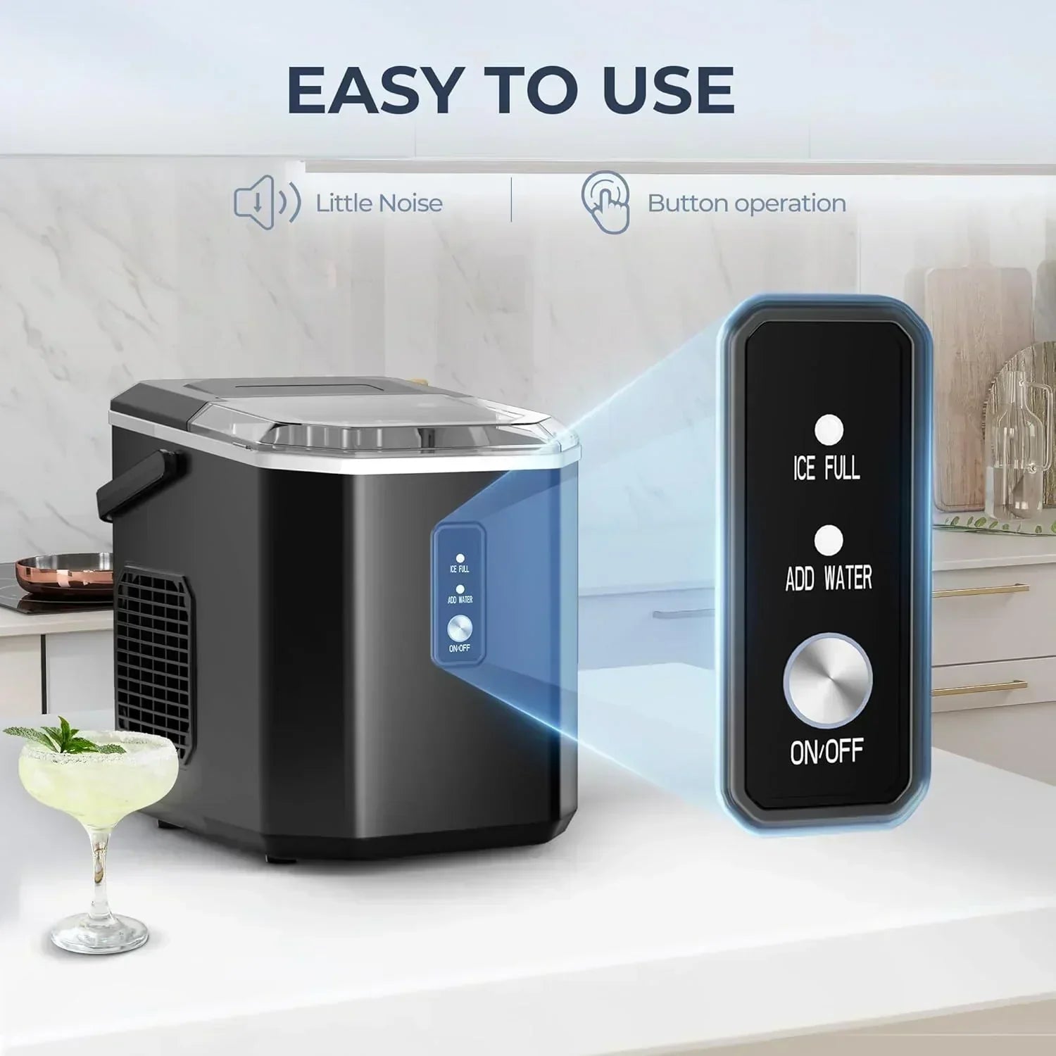 EUHOMY Nugget Ice Maker Countertop Ready in 8 Mins Self-Cleaning Portable Ice Makers Machine wourant