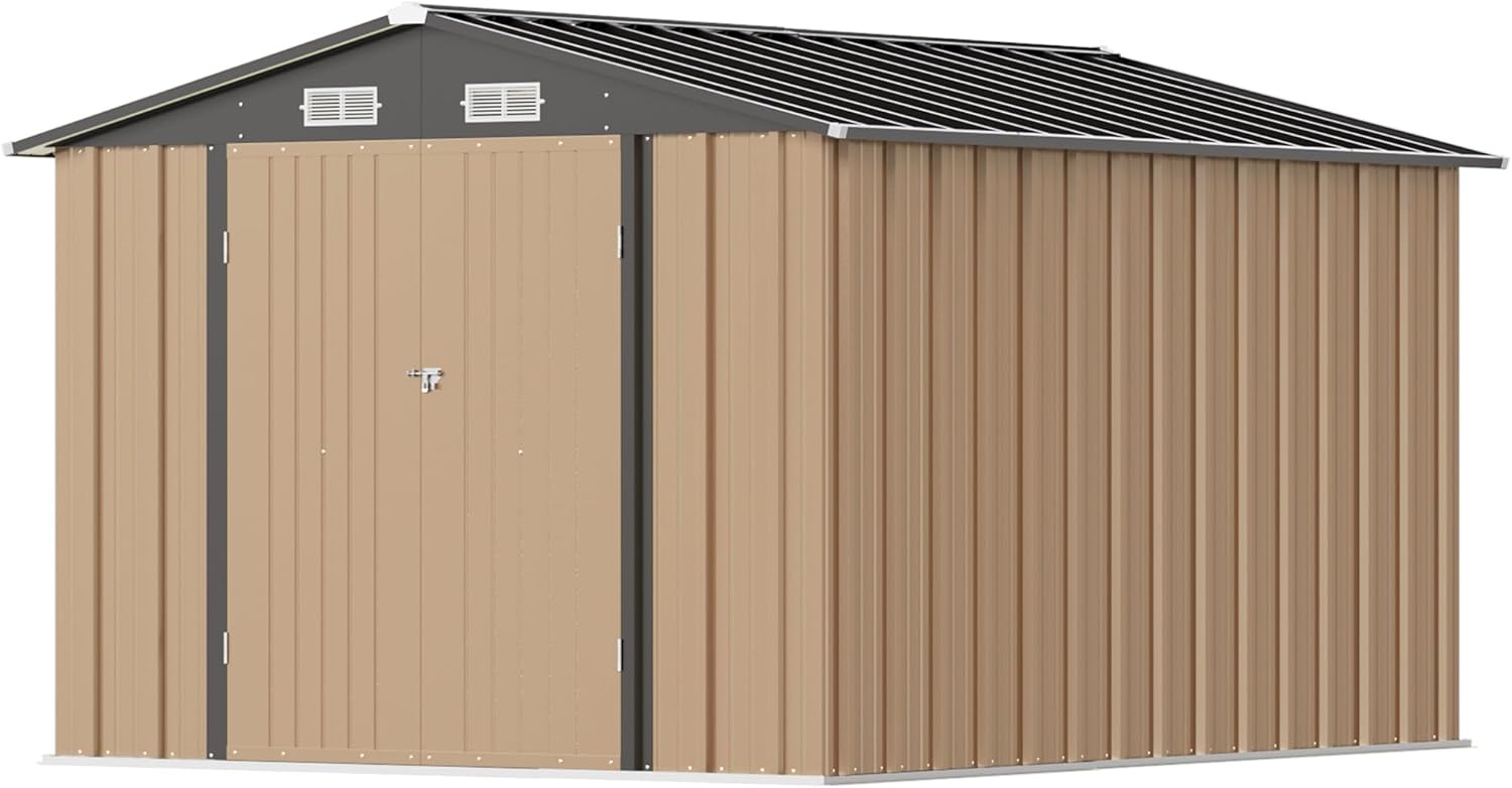 Greesum 6×4 FT Outdoor Storage Shed, Metal Patio Storage Shed with Lockable Door wourant