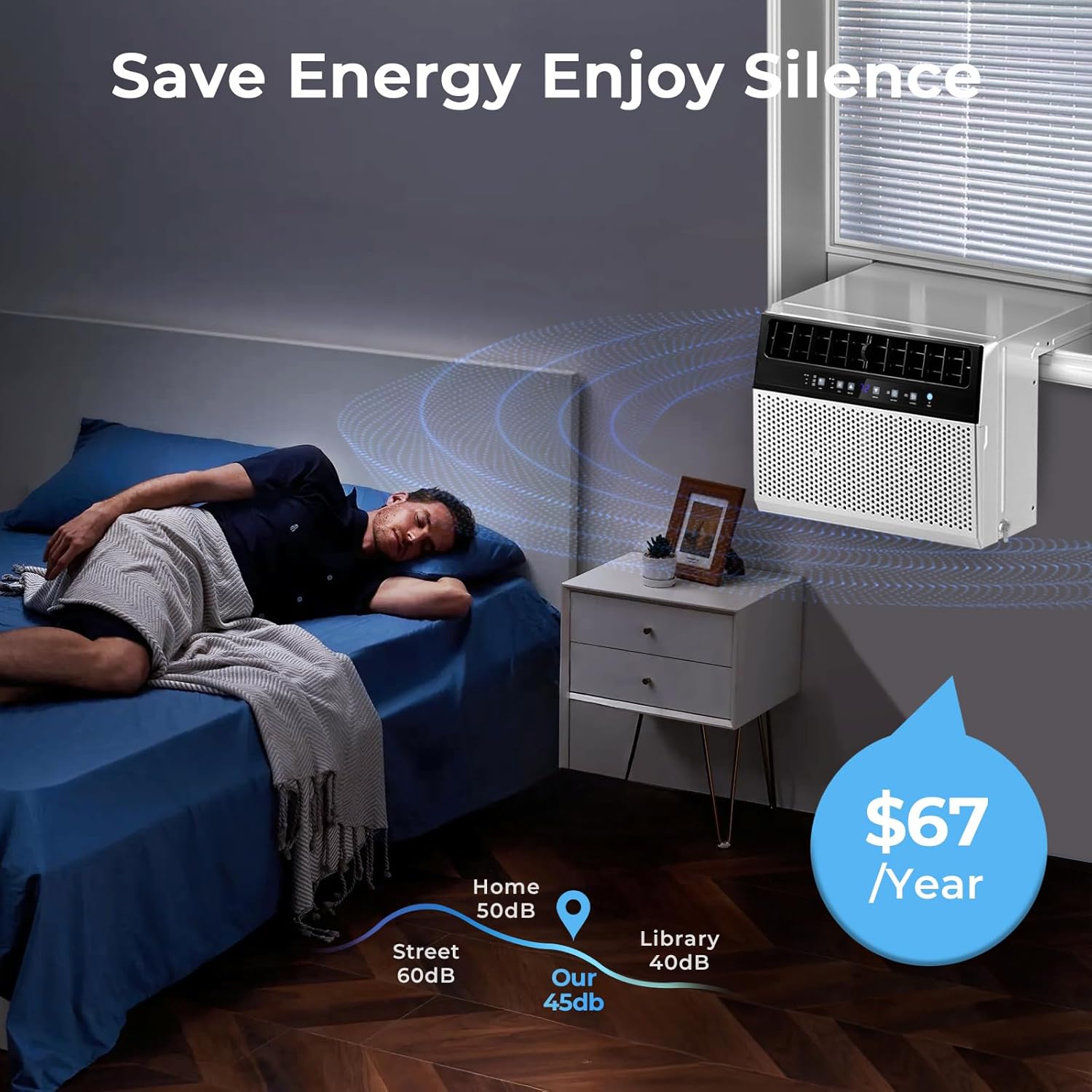 U-Shaped Window Air Conditioner, 12000BTU Window AC Unit, Cools up to 550 sq. ft., 6 Modes, Saddle Shape Window AC Unit, Full Window View, Energy Efficient wourant