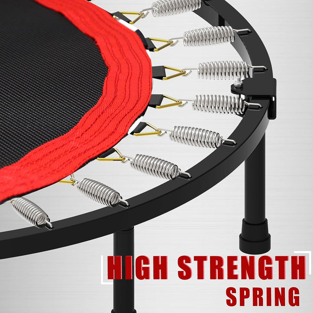 Kanchimi 40" 48" Folding Mini Fitness Indoor Exercise Workout Rebounder Trampoline with Handle, Max Load 330lbs wourant