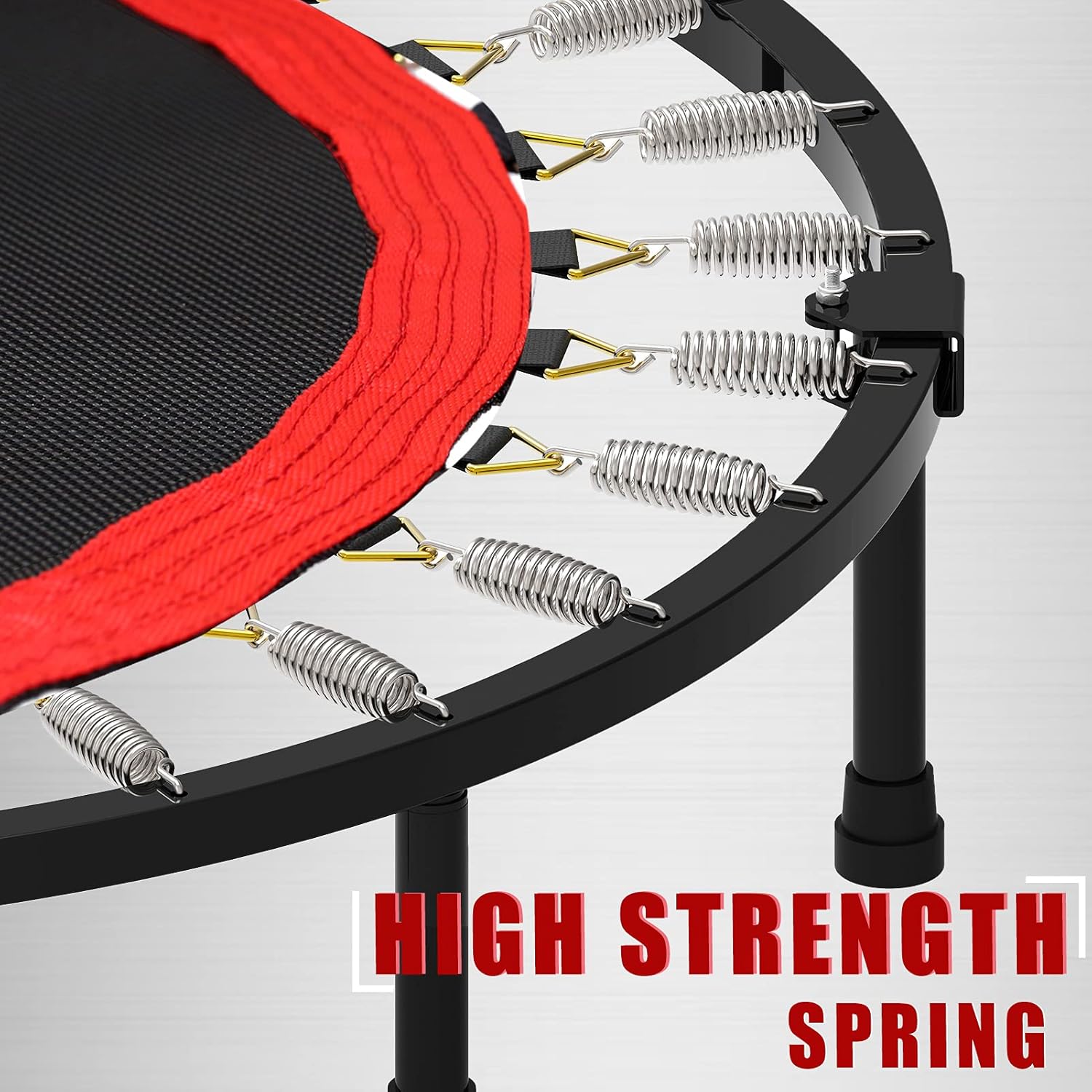 Kanchimi 40" 48" Folding Mini Fitness Indoor Exercise Workout Rebounder Trampoline with Handle, Max Load 330lbs wourant