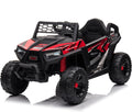 TOBBI 12V Kids Ride on Car, Electric Off-Road UTV Truck with Diverse Functions, Double Open Doors, Safety Belt, Horn, Music, and Lights for Kids Aged 3-5 Years (Rose Red) wourant