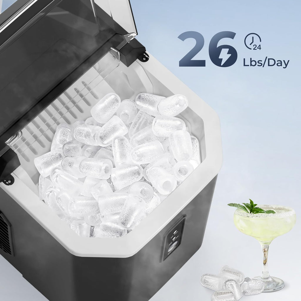 EUHOMY Nugget Ice Maker Countertop, Ready in 8 Mins, 35lbs/24H, Self-Cleaning, Portable Ice Makers Machine with Ice Scoop & Basket, Sonic Ice Maker with Chewable Pellet Ice for Home/Party/RV/Camping wourant