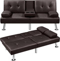 Convertible Sofa Bed Modern Imitation Leather Home Recliner Flip Double Sofa Folding Sofa Bed Guest Bed wourant