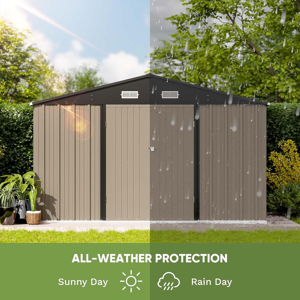 Patiowell 5x3 FT Outdoor Storage Shed Tool Shed with Sloping Roof and Lockable Door Metal Shed wourant