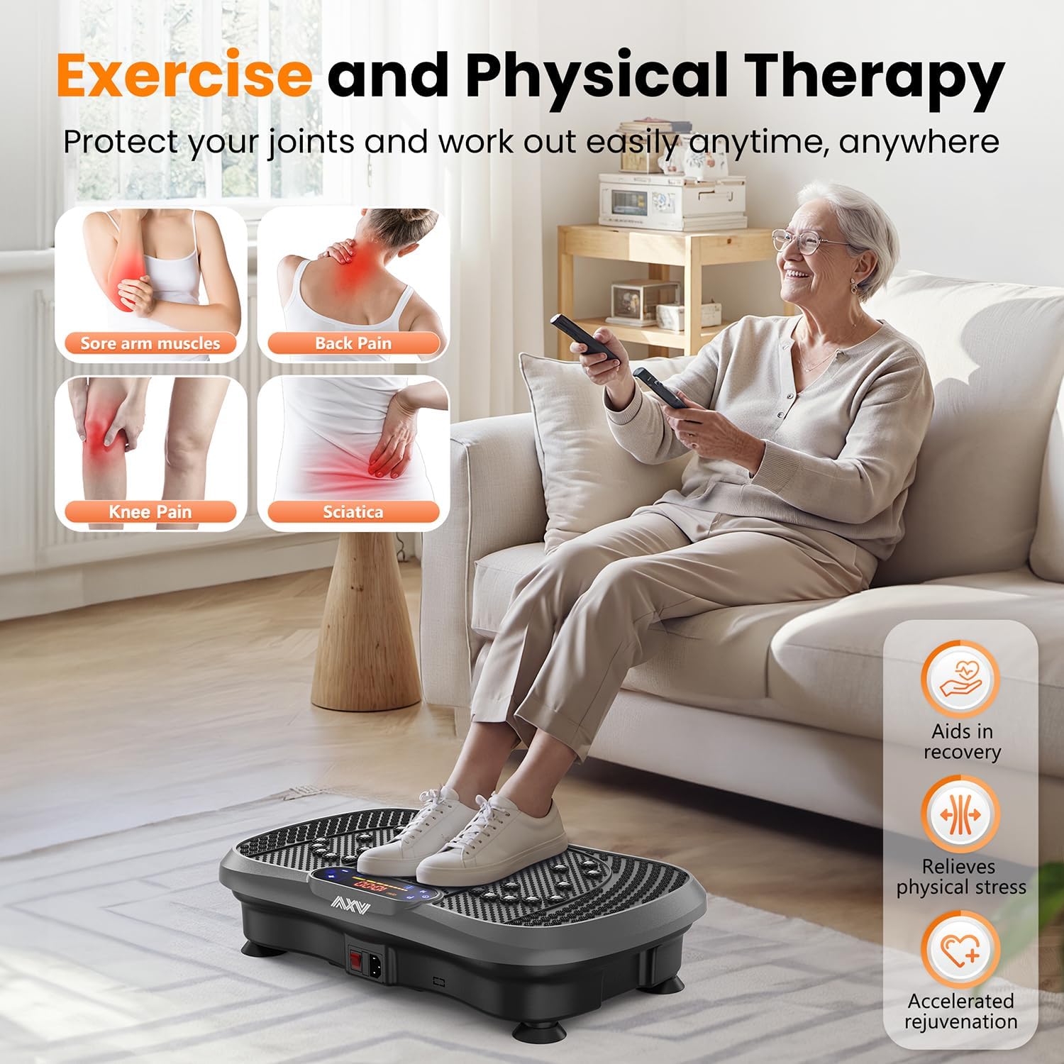 AXV Vibration Plate Fitness Platform Trainer Suitable for men and women to lose weight and burn fat at the gym wourant
