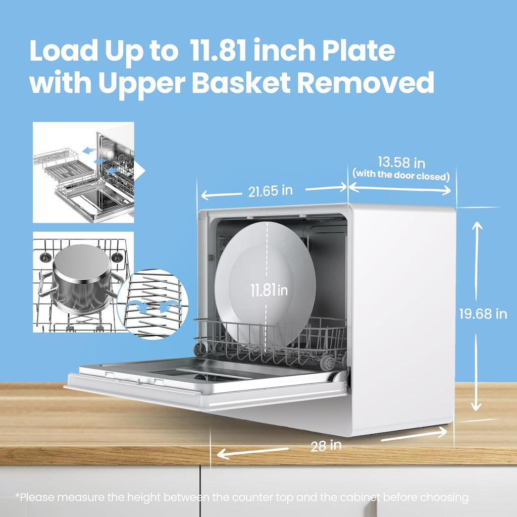 COMFEE' Portable Mini Dishwasher Countertop with 5L Built-in Water Tank wourant