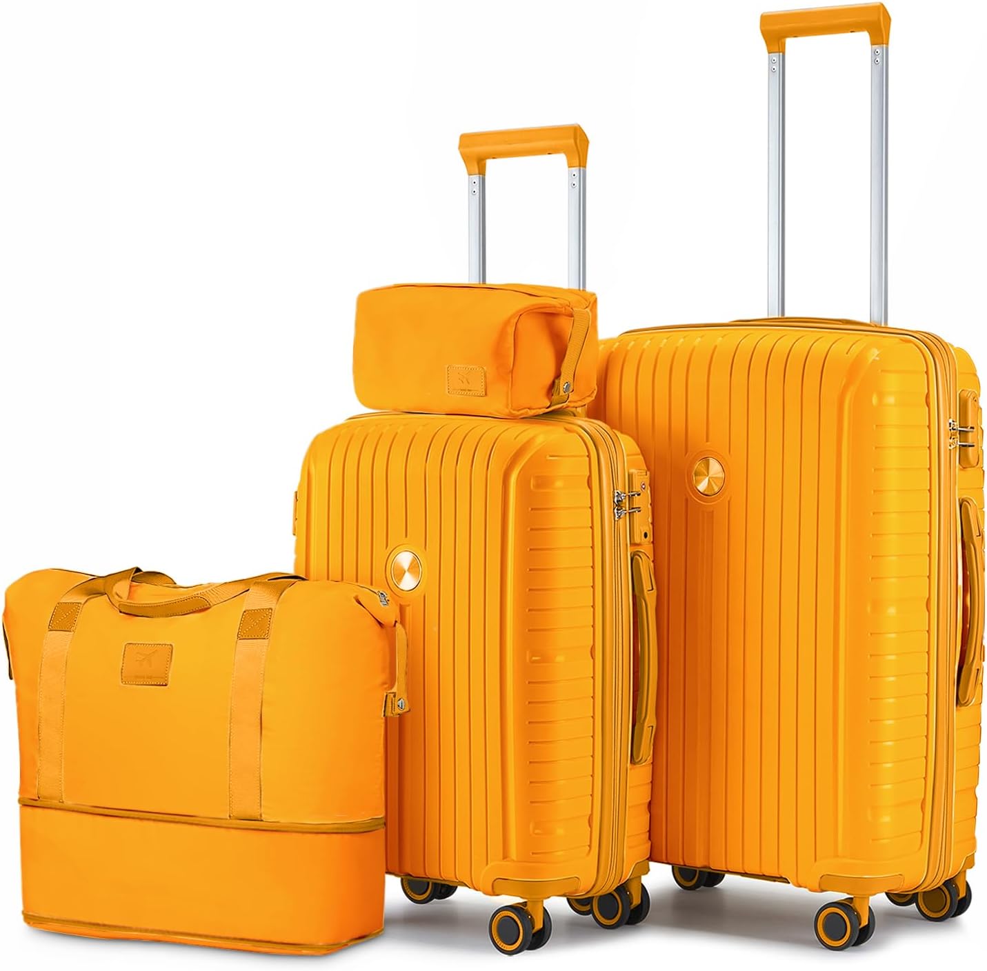 5-piece PP hardshell lightweight travel carry-on luggage set with dual spinner wheels and TSA lock wourant
