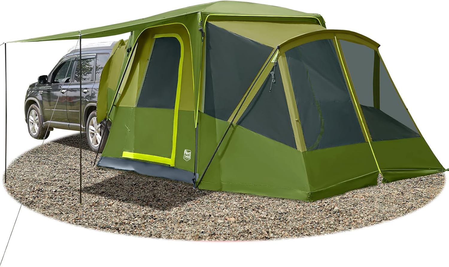 TIMBER RIDGE 5-9 Person SUV Tent with Screen Porch and Awning for Family Camping, Weather Resistant and Portable Van or Car Tent, Includes Rainfly and Storage Bag, 13' W X 10' L X 7.1' H wourant