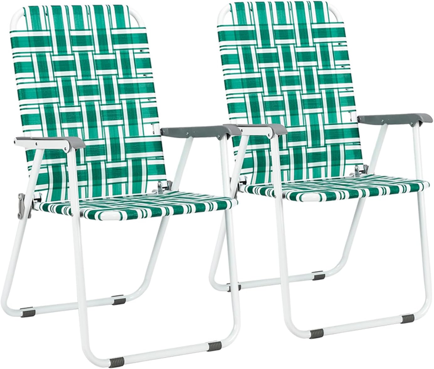 VINGLI Patio Lawn Webbed Folding Chairs Set of 2, Outdoor Beach Portable Lawn Chair Camping Chair Beach Chair wourant