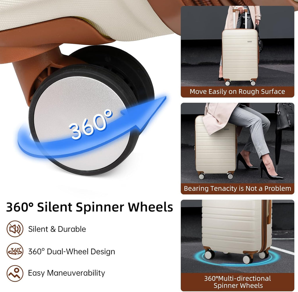 6-piece luggage set, expandable hardshell suitcase set with spinner wheels, lightweight rolling luggage set wourant