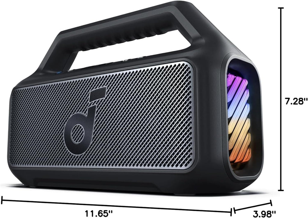 Outdoor Speaker, 80W, Subwoofer, BassUp 2.0, 24H Playtime, IPX7 Waterproof, Floatable, RGB Lights, USB-C, Custom EQ, Bluetooth 5.3, Portable for Camping, Beach, and Backyard wourant