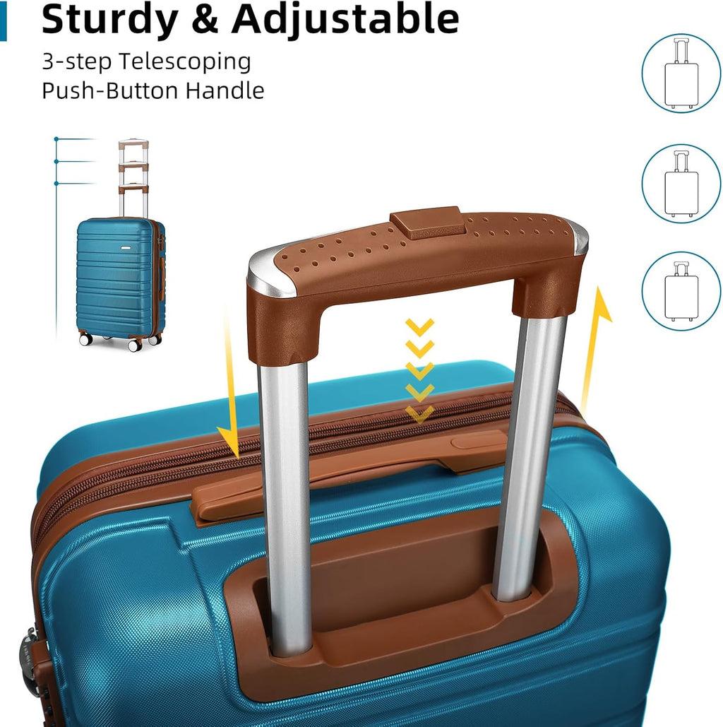 6-piece luggage set, expandable hardshell suitcase set with spinner wheels, lightweight rolling luggage set wourant