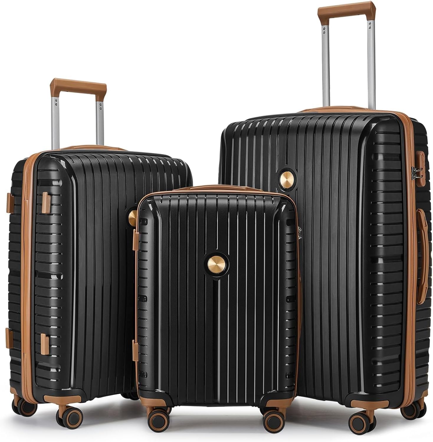 5-piece PP hardshell lightweight travel carry-on luggage set with dual spinner wheels and TSA lock wourant