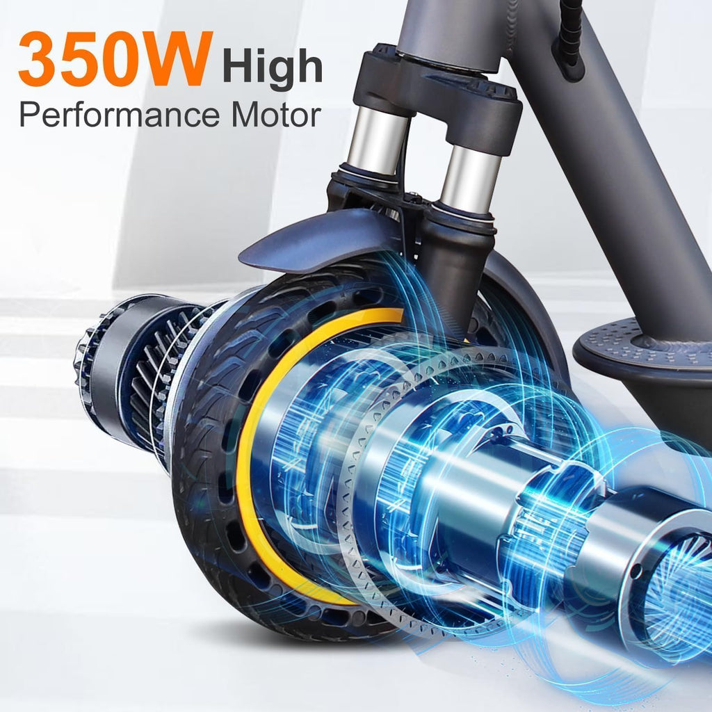 Electric Scooter, 350W/500W Powerful Motor, 8.5"/10" Solid Tires, 19/22Mph, 28/21/12 Miles Range,Dual Braking wourant