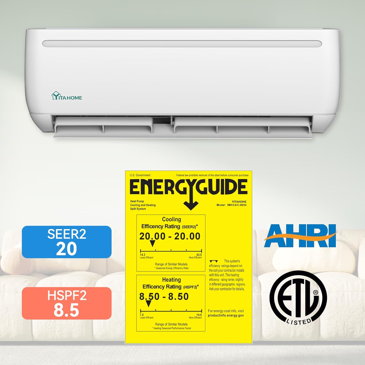 12000 BTU Mini Split Air Conditioner Heat Pump System, Wifi Enabled 20 SEER2 115V Inverter Ductless AC Cool Up to 750 Sq. Ft, Compatible with Alexa, Complete Installation Kit, White wourant