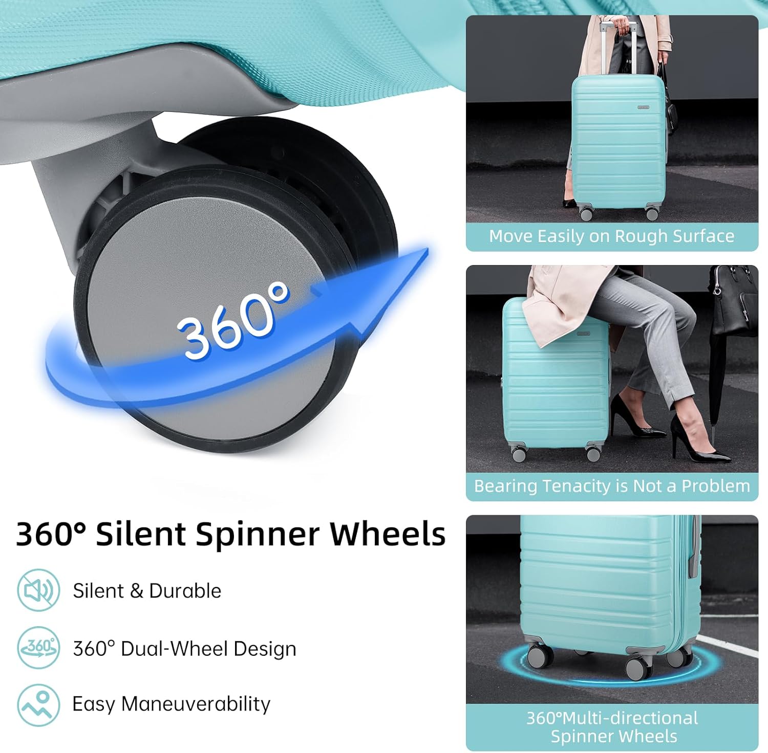 6-piece luggage set, expandable hardshell suitcase set with spinner wheels, lightweight rolling luggage set wourant