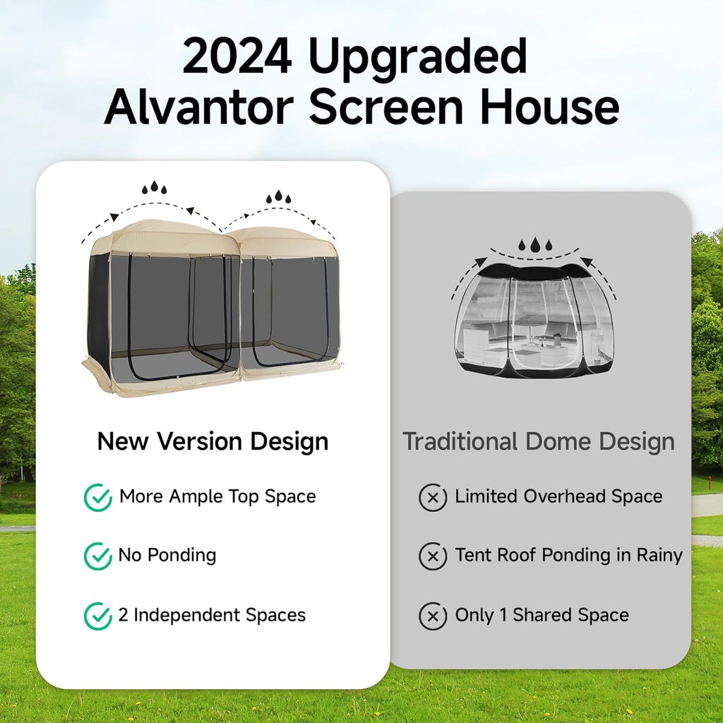 Screen gazebo, sleeps 6-10-15 people Igloo-style canopy tent with mosquito net on the sides Perfect for garden, patio, backyard wourant
