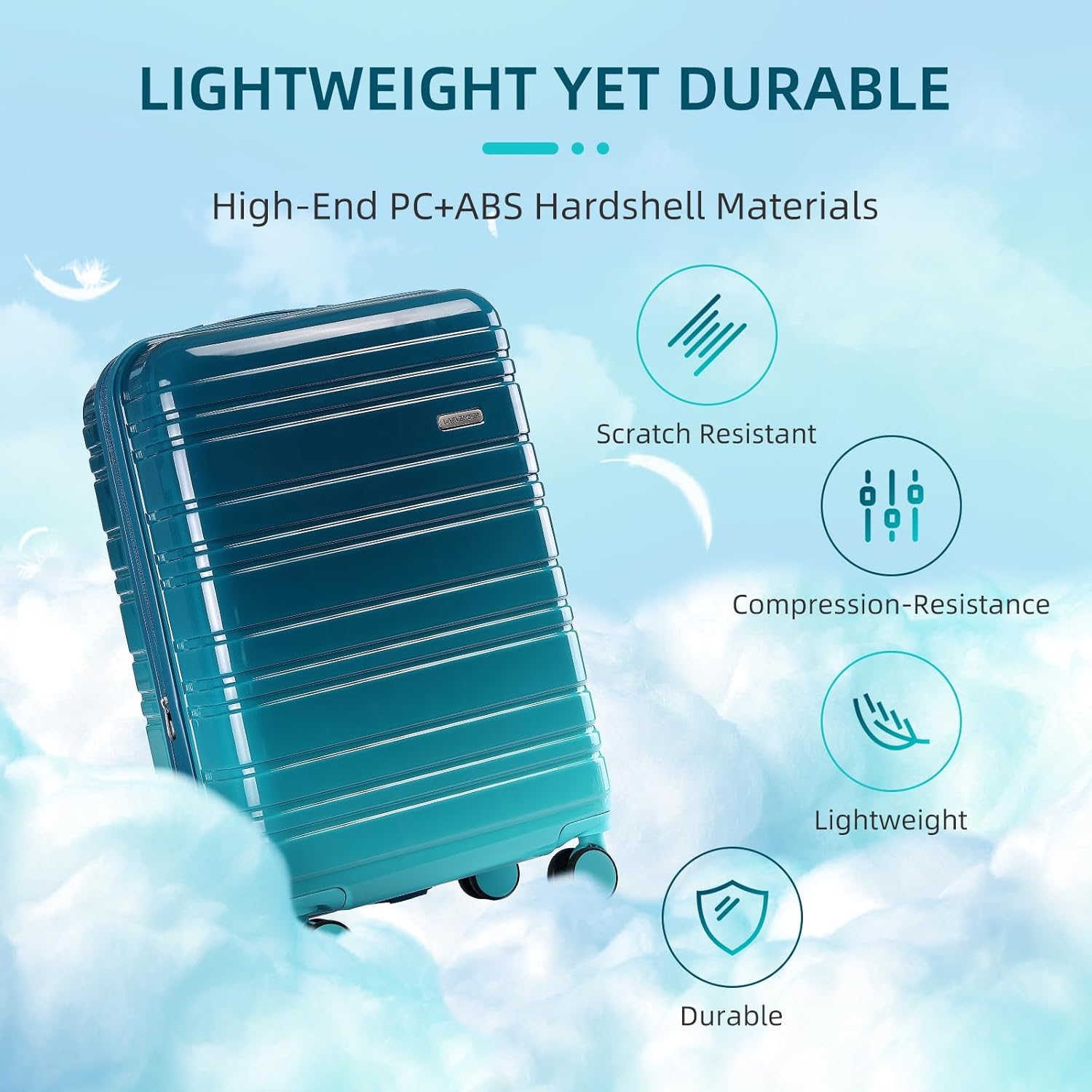 6-piece luggage set, expandable hardshell suitcase set with spinner wheels, lightweight rolling luggage set wourant