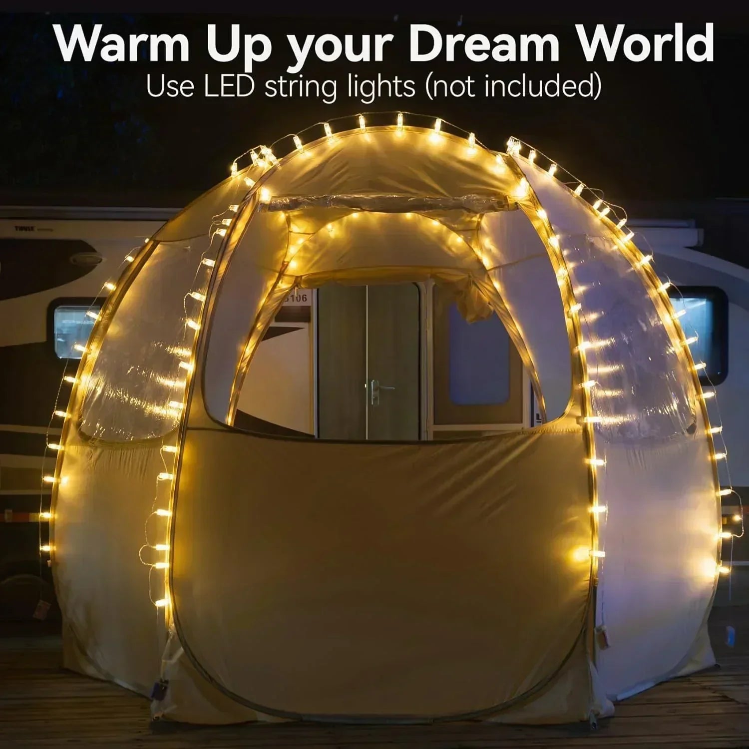 Screen gazebo sleeps 6-10-15 people Igloo-style canopy tent mosquito net on the sides Perfect wourant