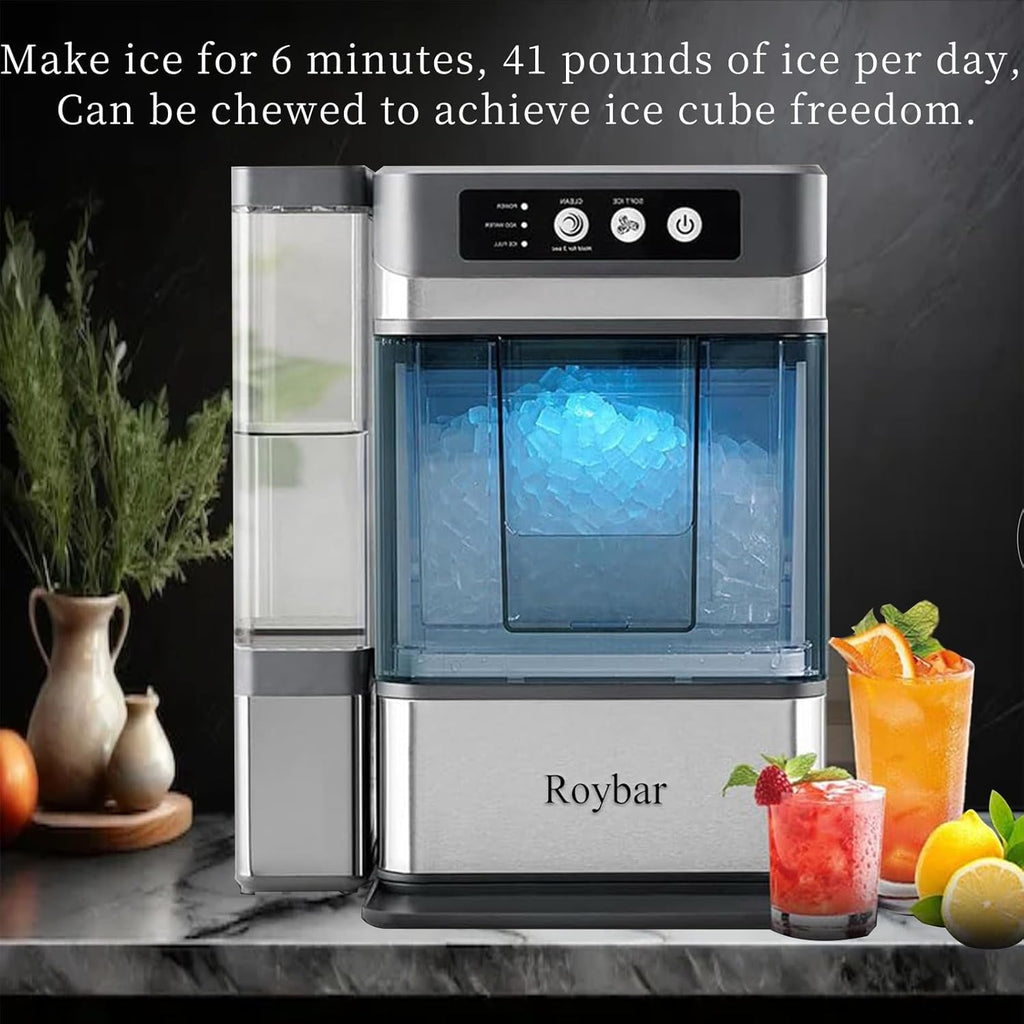 Large Capacity Ice Makers Countertop One-Click Operation Self-Cleaning Portable Ice Maker 41lbs/24H with There is A Detachable 3L Water Tank Ice Machine for Home,Bar,Office wourant