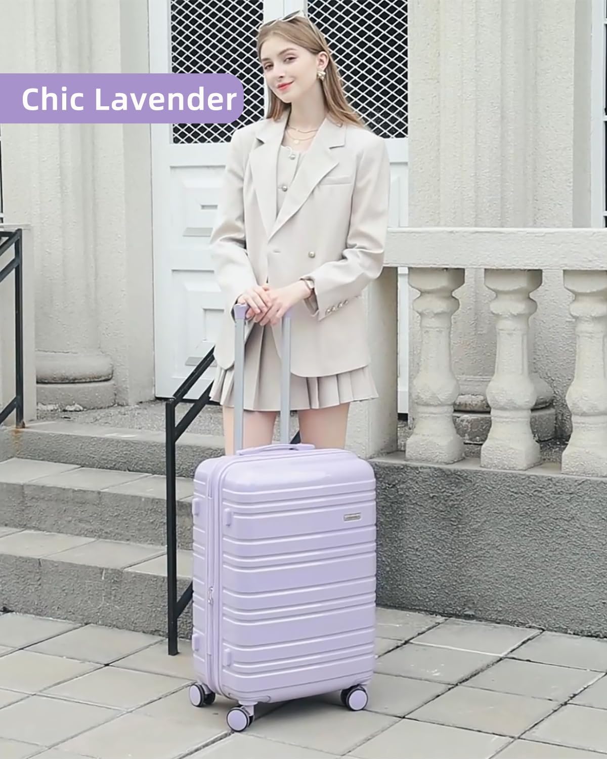 6-piece luggage set, expandable hardshell suitcase set with spinner wheels, lightweight rolling luggage set wourant
