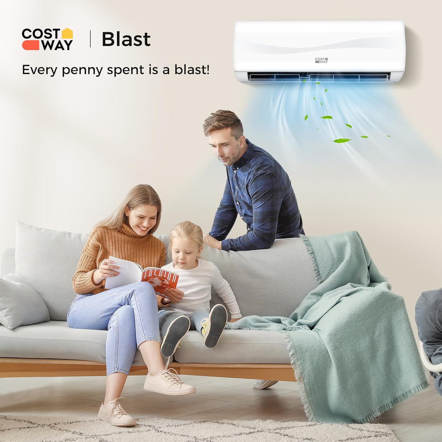 COSTWAY 12000BTU Mini Split Air Conditioner& Heater, 20 SEER2 115V Wall-Mounted Ductless AC Unit Cools Rooms up to 750 Sq. Ft, Energy Efficient Inverter AC with Heat Pump (Blast Series) wourant