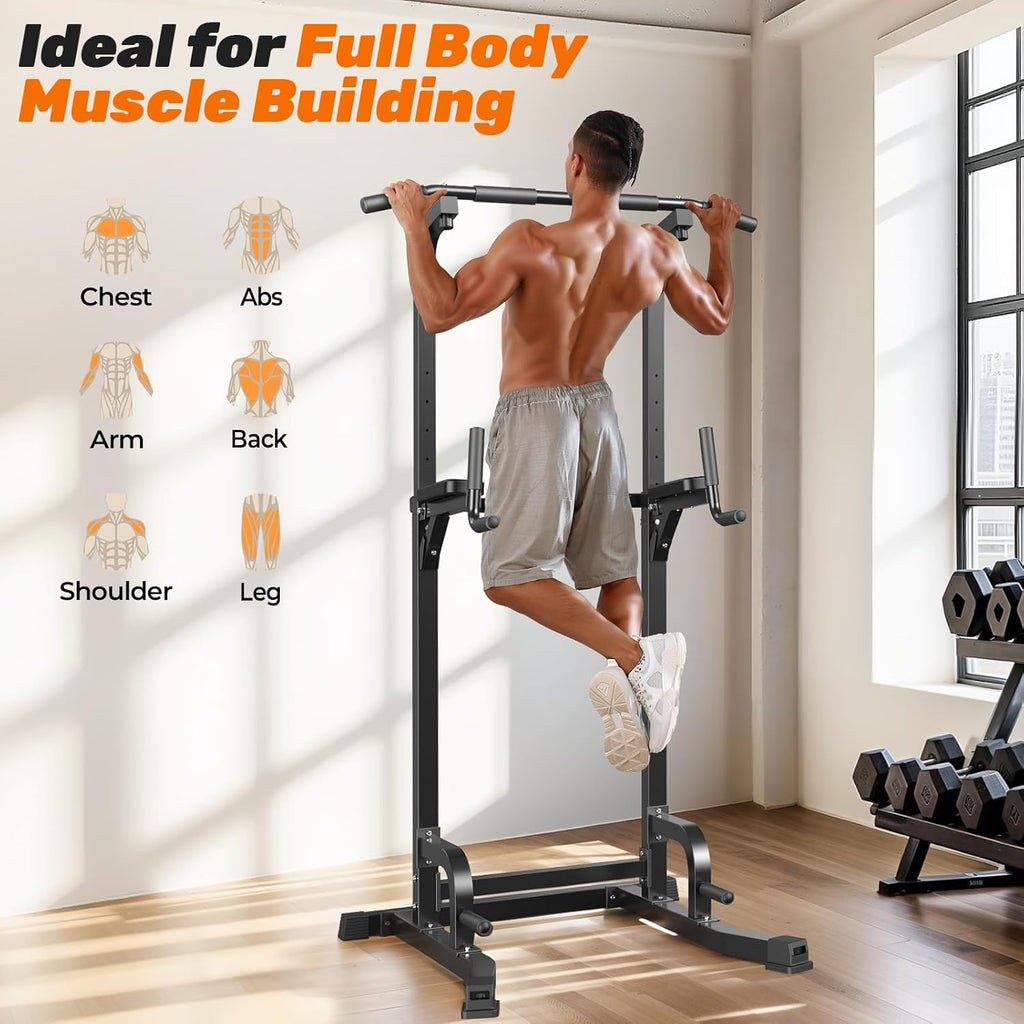 Sportsroyals Power Tower Pulp Up Bar Station, 450 lbs stable suspended immersion tilt station wourant