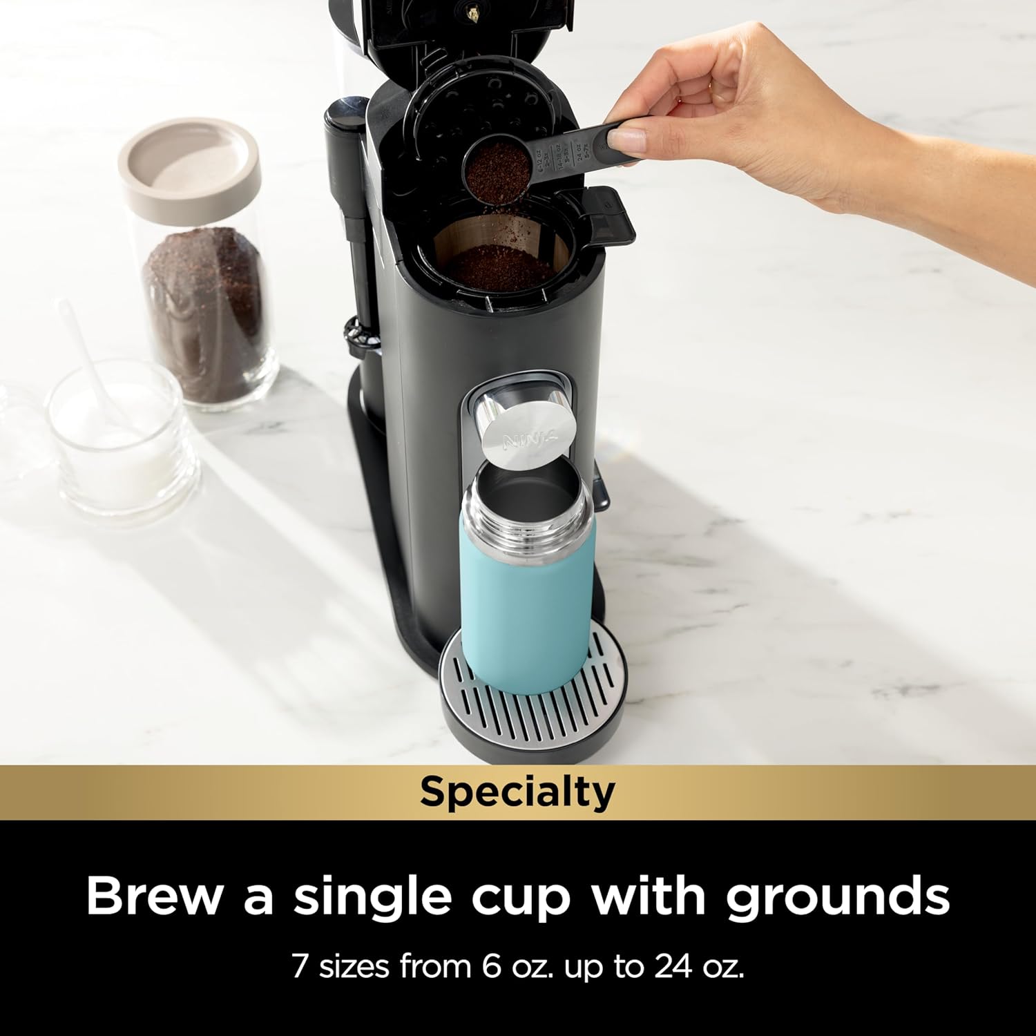 Ninja | Coffee Maker | Single Serve |Brew with Coffee Pods & Grounds| Compatible with K-Cup Coffee Pods | 4 Brew Styles, up to 24oz Cup Sizes & 56oz Removable Reservoir | Black | PB051 wourant
