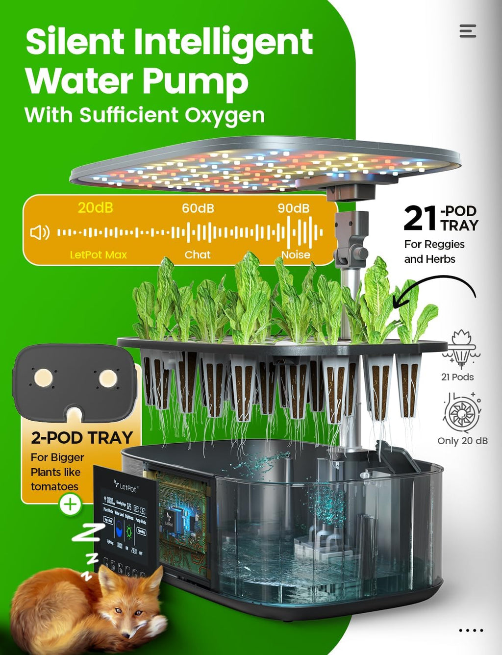 Hydroponic Planting System, 12 Indoor Smart Herb Garden Set, Indoor Garden, App and WiFi Control, with 24W Grow LED, 5.5L Water Tank, Pump System, Automatic Timer wourant