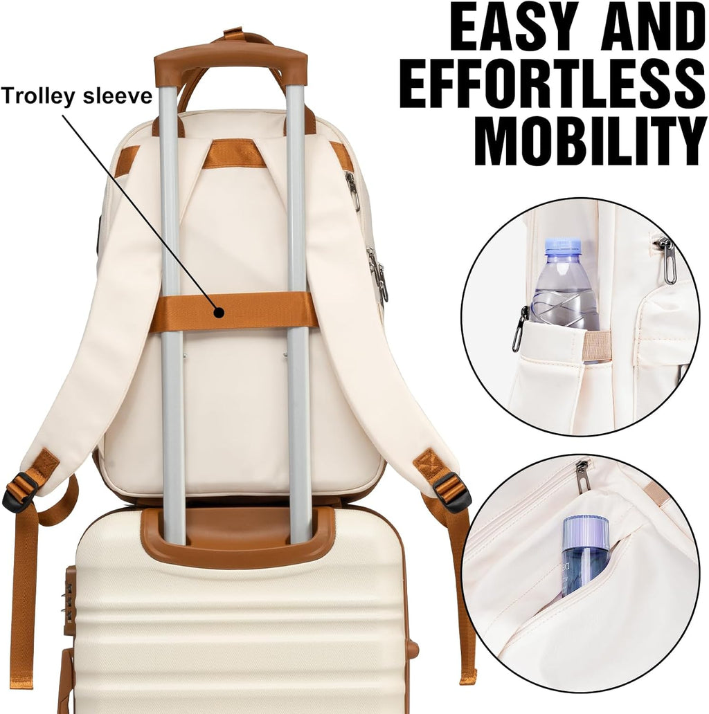 LONG VACATION 6 Piece Luggage Set Carry on Suitcase with ABS+PC hardshell, Spinner Wheels & YKK Zipper TSA Lock wourant