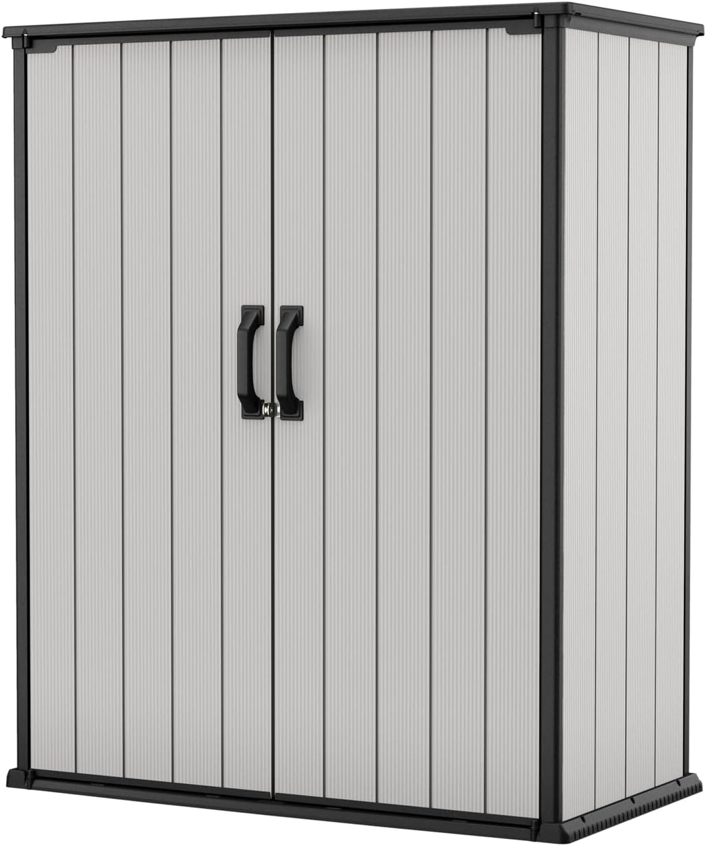 Keter Premier Tall 4.6 x 5.6 ft. Resin Outdoor Storage Shed Shelving Brackets Patio Furniture wourant