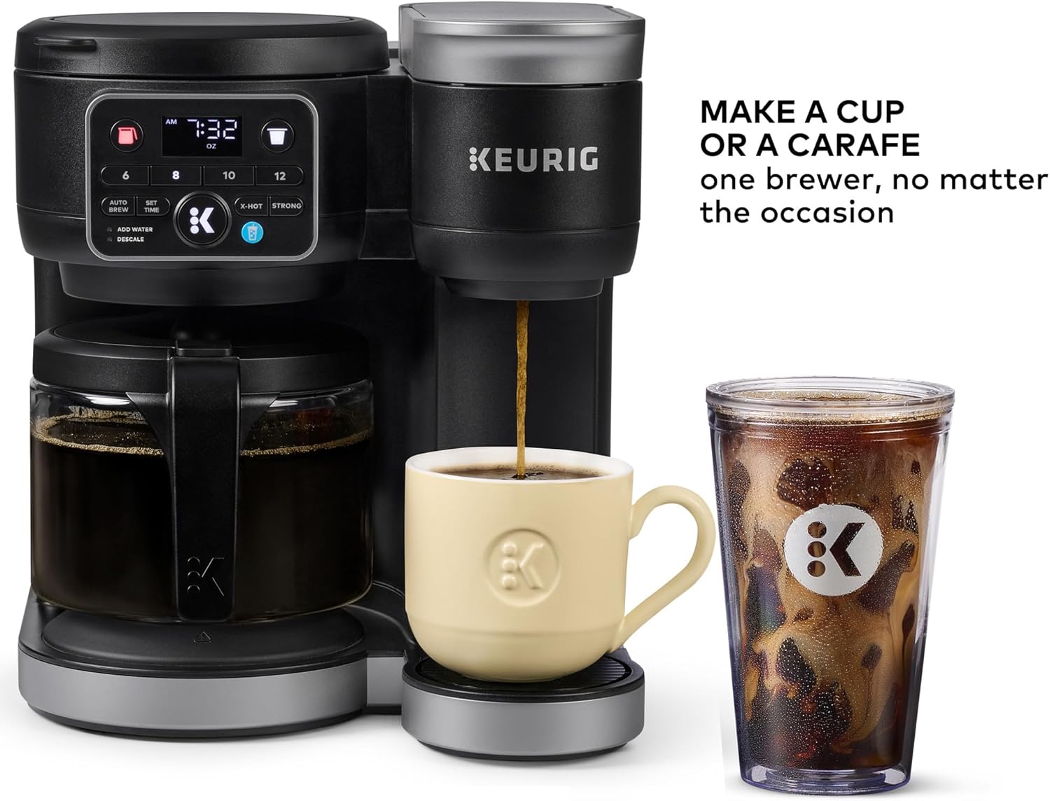 Keurig K-Duo Hot & Iced Single Serve & Carafe Coffee Maker, MultiStream Technology, 72oz Reservoir (Gen 2) woonhhop