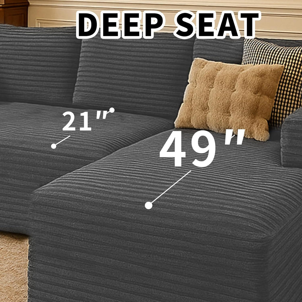 Cloud section sofa and L-shaped recliner modern modular sofa with deep seats wourant