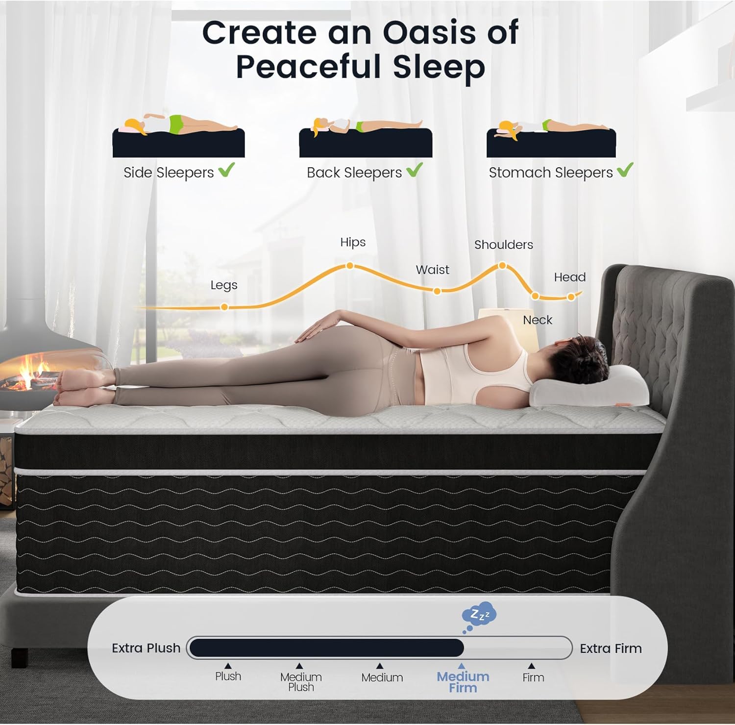 Full Size Mattress, 10 inch Full Bed Mattress in a Box, Medium Plush Hybrid Mattresses with Gel Memory Foam and Pocket Springs, Pressure Relief & Upgraded Support, Cooling and Breathable wourant