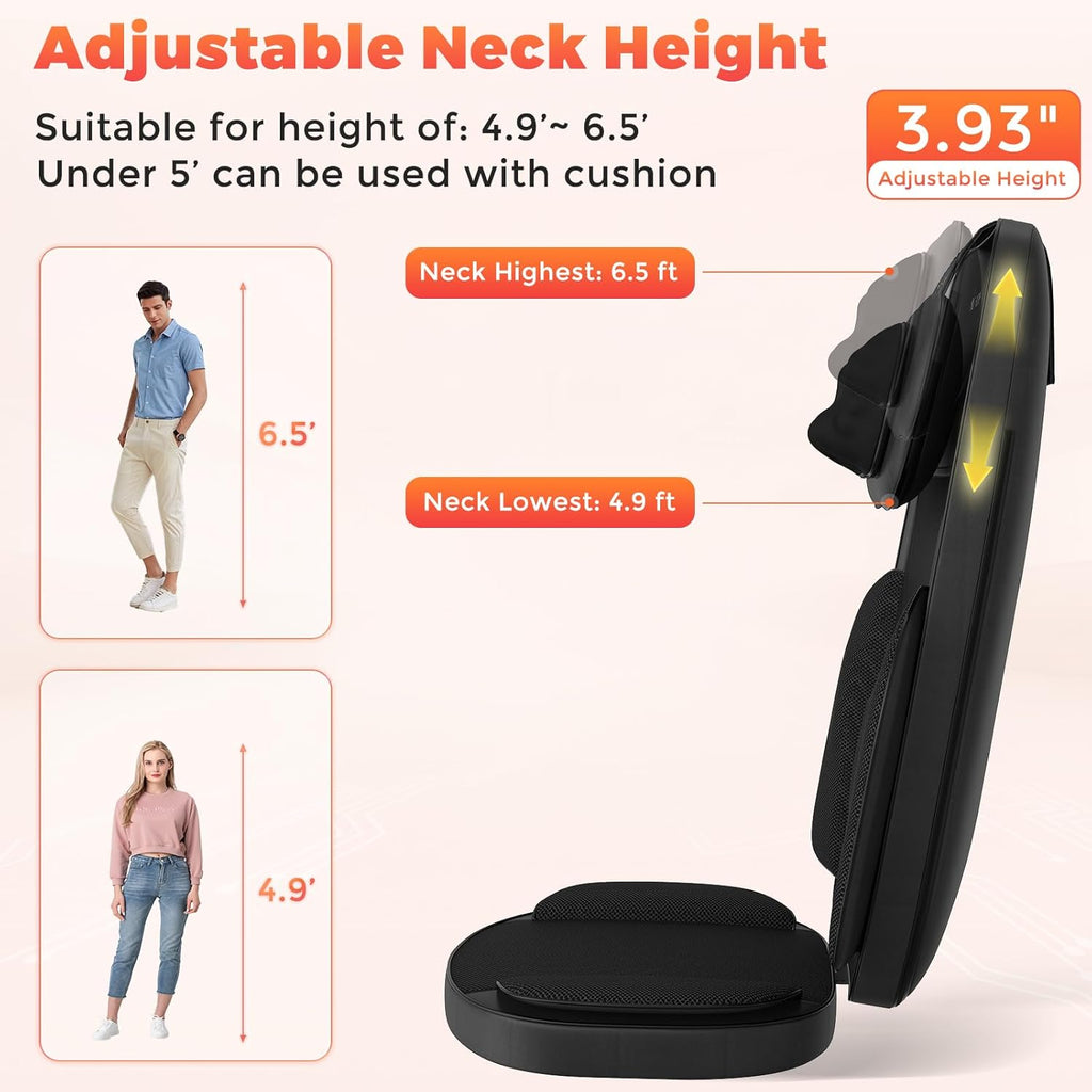 4D Kneading Back Massager Comfortable Chair Back Massager, Home Office Shiatsu Neck Massager Christmas Gift for Men and Women Parents wourant