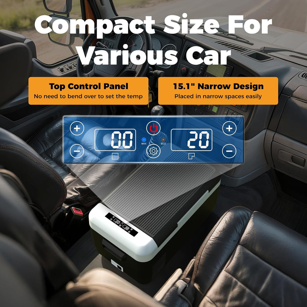 12V Refrigerator 21 Quart Portable Freezer 50 Hours Keep Cool,Electric Cooler for Vehicles Car Refrigerator 12V Portable Fridge for Car Camping Truck Van RV SUV Road Trip Travel RF20 wourant
