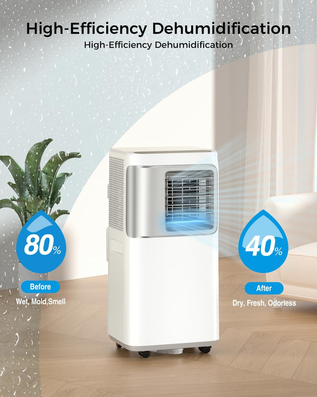 Portable-Air-Conditioners-16,000-Btu - AC Unit 5 in 1 Wifi Smart Air Conditioner with APP, Fan & Dehumidifier, Remote, 24H, Window Kits Included Drainage-free Cooling for Large Room Indoor wourant