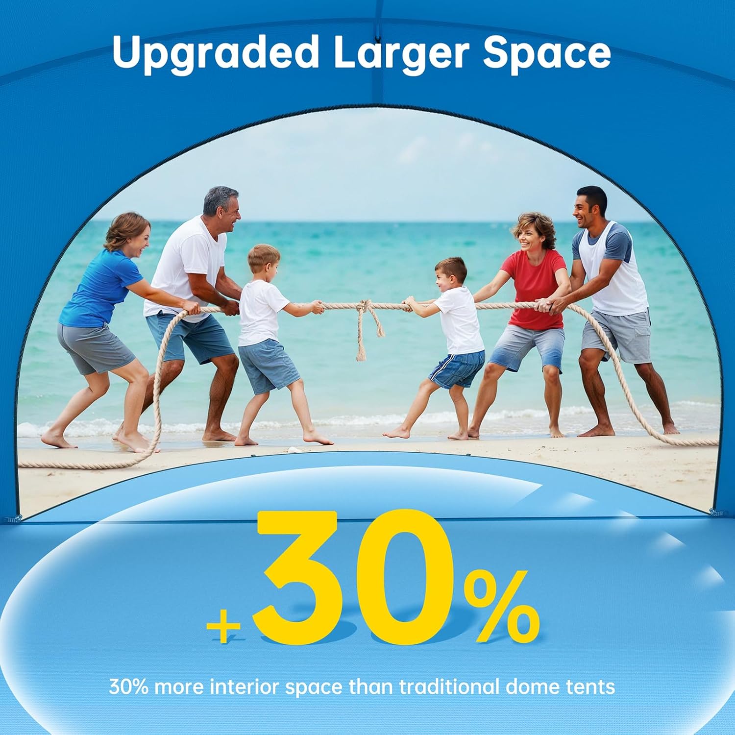 Beach Tent Sun Shelter, Beach Shade Tent with UPF50+ UV Protection, Beach Sun Shelter, Beach Shade with 2 Zippered Doors, Portable Beach Tent for Beach Camping Fishing wourant