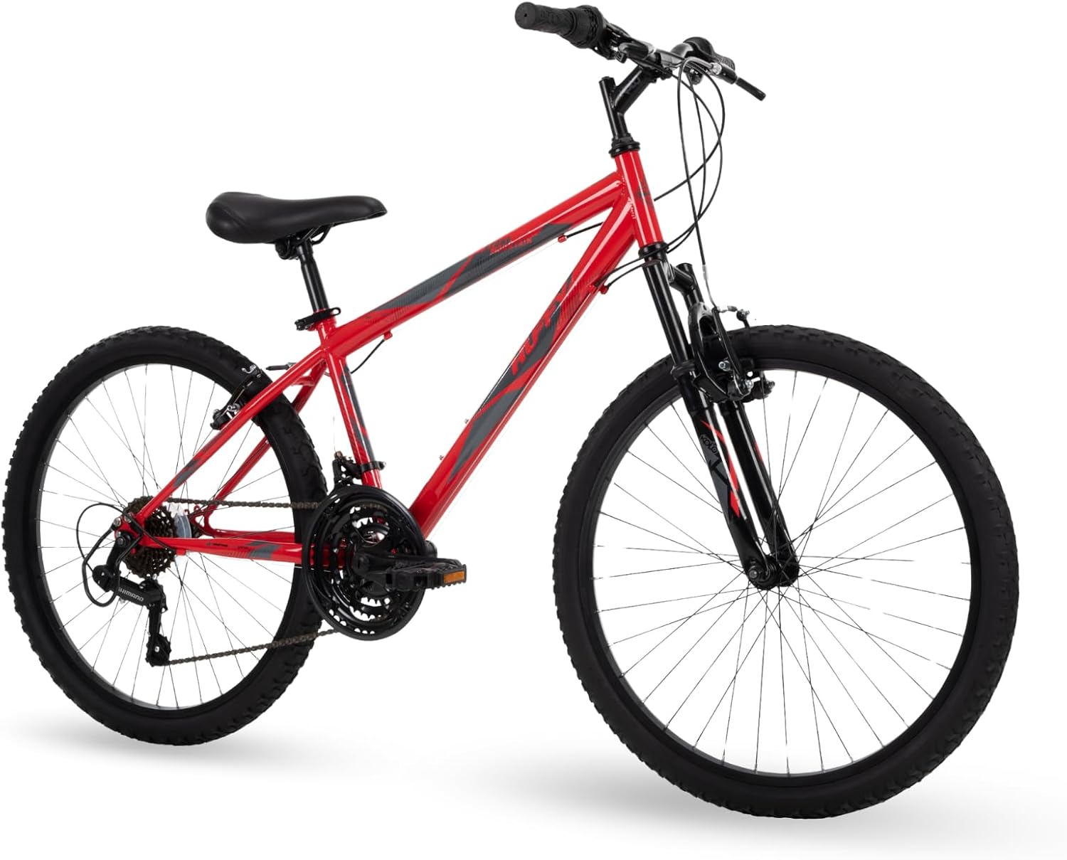 Huffy Stone Mountain Hardtail Mountain Bike for Boys/Girls/Men/Women, 20"/24"/26" Sizes, 6 or 21 Speed Shimano Twist Shifting, Front or Dual Suspension, Comfort Saddle, Sleek Colors wourant