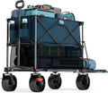 400L Large Capacity Folding Double Decker Cart with Brakes, 54 Inch Extra Long Extended Cart, 450 Pounds Heavy Duty Folding Cart wourant