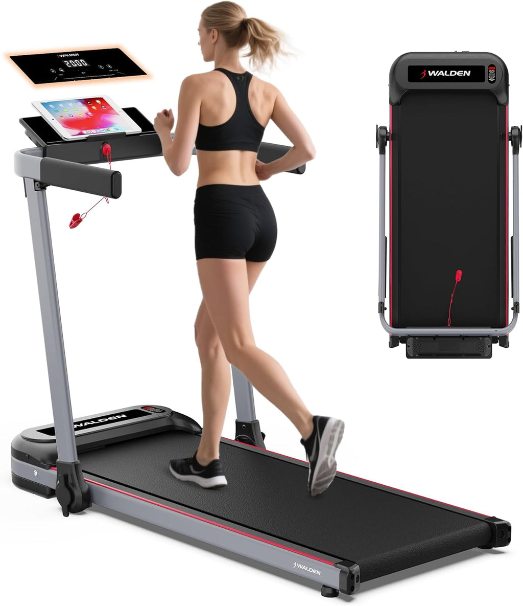 Walden Sports Folding Electric Treadmill with Handle Portable Running Machine LCD Screen wourant