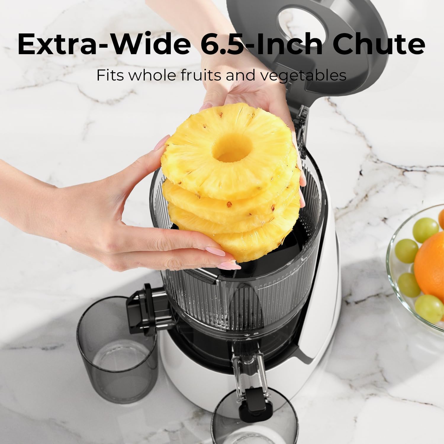 EanOruus Juicer Machines, 3 in 1 Cold Press Juicer with Extra Large Chute 100 oz Large Capacity wourant